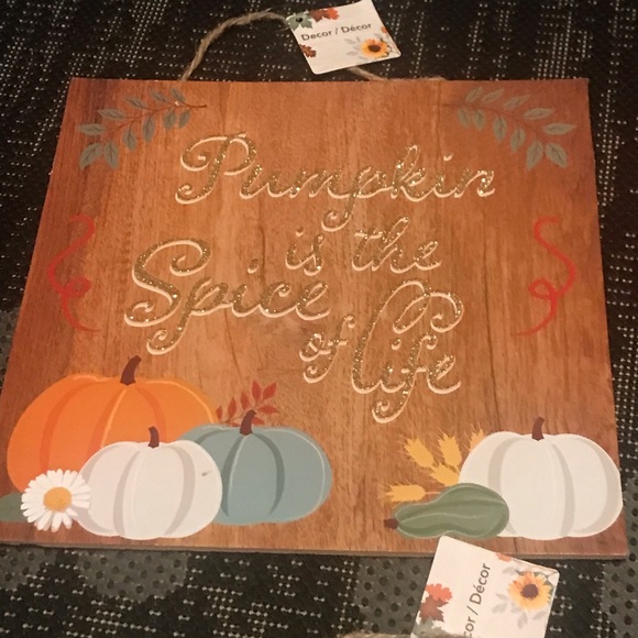 Set of 4 Pumpkin Themed Fall Hanging Wall Decor (Bin 66) - Picture 6 of 10